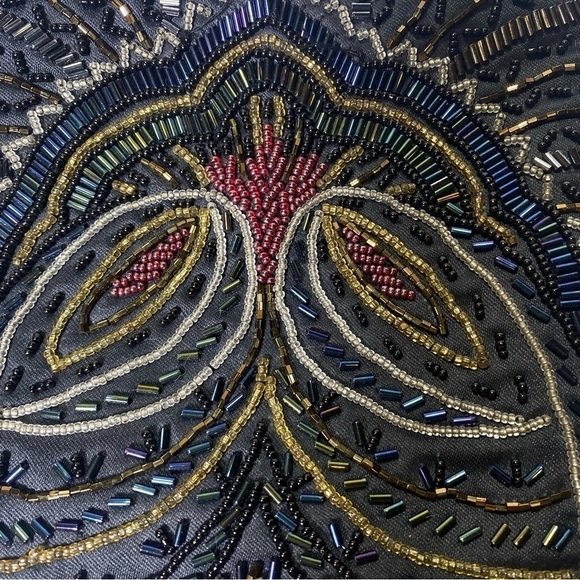 Carla Marchi black multi color beaded evening purse shoulder bag EUC - Picture 13 of 13